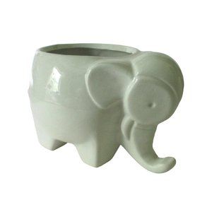 Elephant White Figural Planter Cacti Cactus Succulent Air Planter